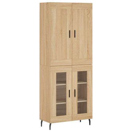 Högskåp sonoma-ek 69,5x34x180 cm konstruerat trä