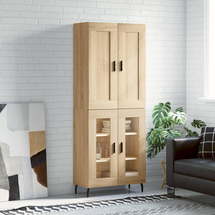 Högskåp sonoma-ek 69,5x34x180 cm konstruerat trä