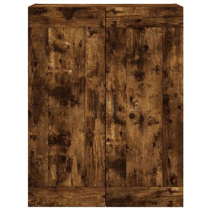 Högskåp rökfärgad ek 69,5x34x180 cm konstruerat trä