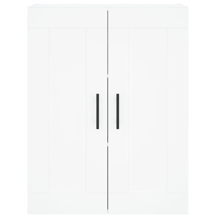 Högskåp vit 69,5x34x180 cm konstruerat trä