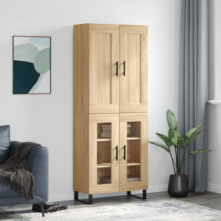 Högskåp sonoma-ek 69,5x34x180 cm konstruerat trä