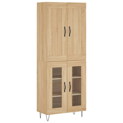 Högskåp sonoma-ek 69,5x34x180 cm konstruerat trä