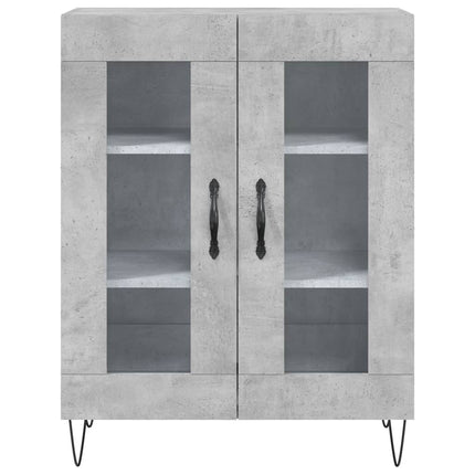Högskåp betonggrå 69,5x34x180 cm konstruerat trä