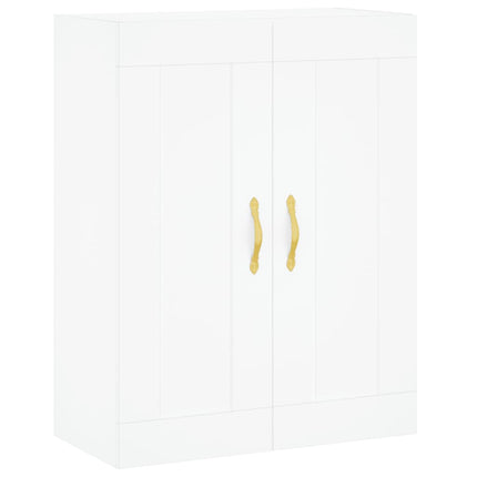 Högskåp vit 69,5x34x180 cm konstruerat trä