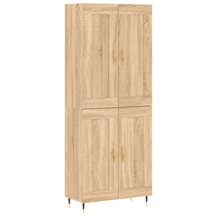 Högskåp sonoma-ek 69,5x34x180 cm konstruerat trä