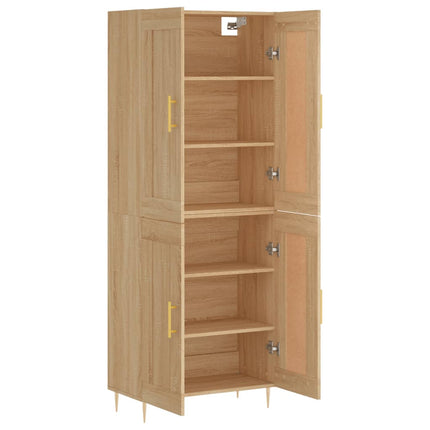 Högskåp sonoma-ek 69,5x34x180 cm konstruerat trä