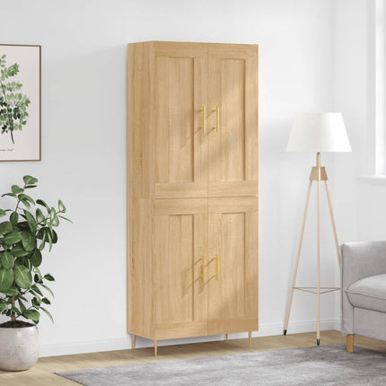 Högskåp sonoma-ek 69,5x34x180 cm konstruerat trä