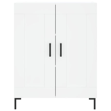 Högskåp vit 69,5x34x180 cm konstruerat trä