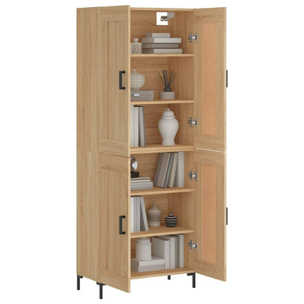 Högskåp sonoma-ek 69,5x34x180 cm konstruerat trä