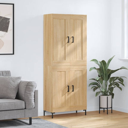 Högskåp sonoma-ek 69,5x34x180 cm konstruerat trä
