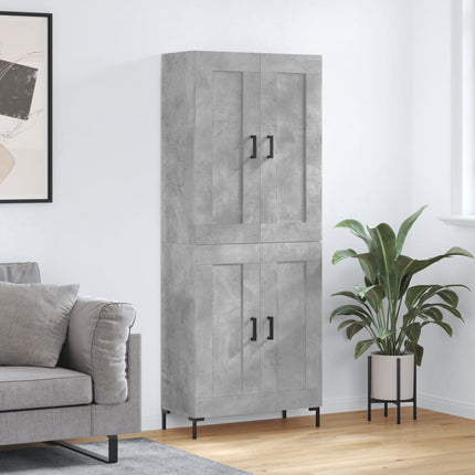 Högskåp betonggrå 69,5x34x180 cm konstruerat trä