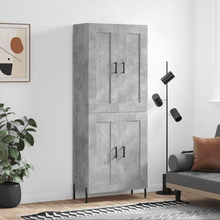 Högskåp betonggrå 69,5x34x180 cm konstruerat trä