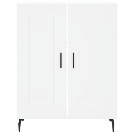 Högskåp vit 69,5x34x180 cm konstruerat trä