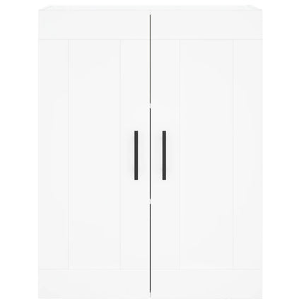Högskåp vit 69,5x34x180 cm konstruerat trä