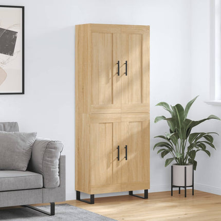 Högskåp sonoma-ek 69,5x34x180 cm konstruerat trä