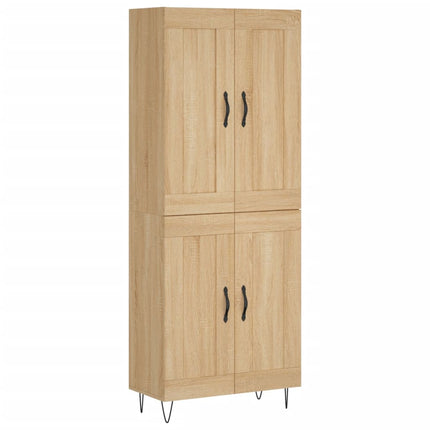 Högskåp sonoma-ek 69,5x34x180 cm konstruerat trä