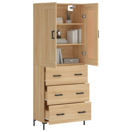 Högskåp sonoma-ek 69,5x34x180 cm konstruerat trä