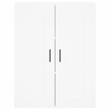 Högskåp vit 69,5x34x180 cm konstruerat trä