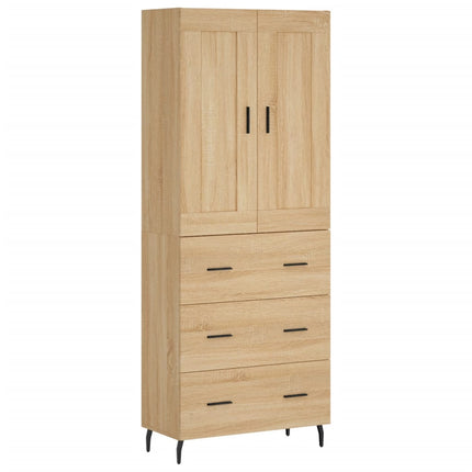 Högskåp sonoma-ek 69,5x34x180 cm konstruerat trä