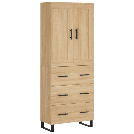Högskåp sonoma-ek 69,5x34x180 cm konstruerat trä