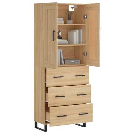 Högskåp sonoma-ek 69,5x34x180 cm konstruerat trä