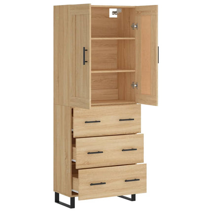 Högskåp sonoma-ek 69,5x34x180 cm konstruerat trä