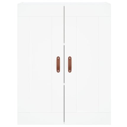 Högskåp vit 69,5x34x180 cm konstruerat trä