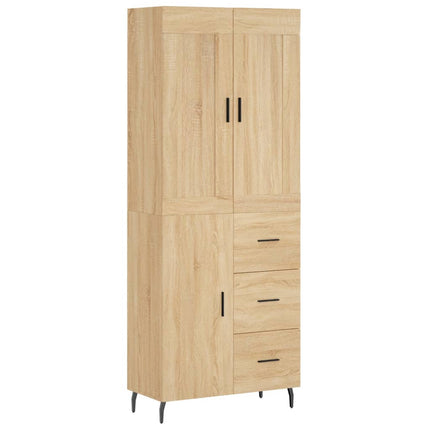 Högskåp sonoma-ek 69,5x34x180 cm konstruerat trä