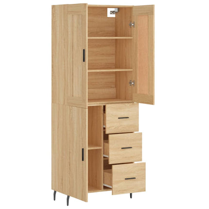 Högskåp sonoma-ek 69,5x34x180 cm konstruerat trä