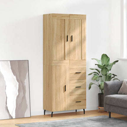 Högskåp sonoma-ek 69,5x34x180 cm konstruerat trä