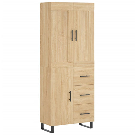 Högskåp sonoma-ek 69,5x34x180 cm konstruerat trä