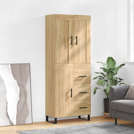 Högskåp sonoma-ek 69,5x34x180 cm konstruerat trä
