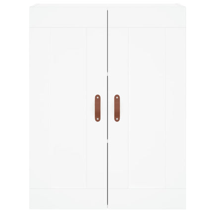 Högskåp vit 69,5x34x180 cm konstruerat trä