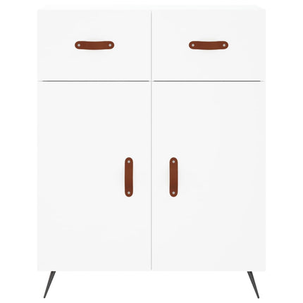 Högskåp vit 69,5x34x180 cm konstruerat trä