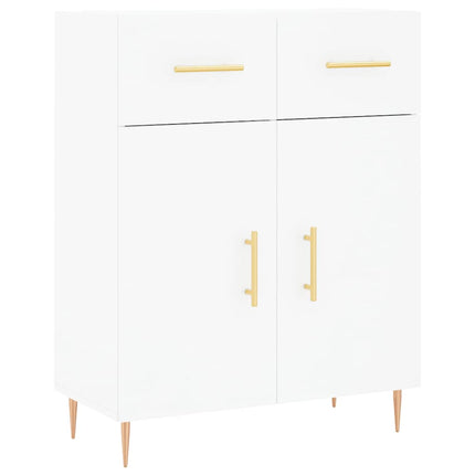 Högskåp vit 69,5x34x180 cm konstruerat trä