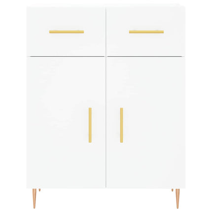 Högskåp vit 69,5x34x180 cm konstruerat trä