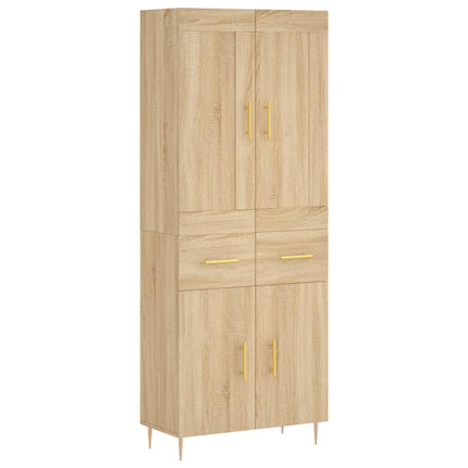 Högskåp sonoma-ek 69,5x34x180 cm konstruerat trä