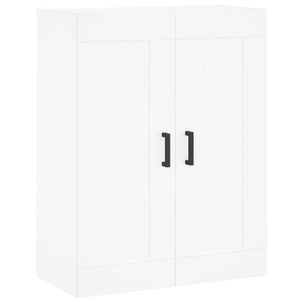 Högskåp vit 69,5x34x180 cm konstruerat trä