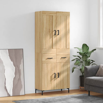Högskåp sonoma-ek 69,5x34x180 cm konstruerat trä