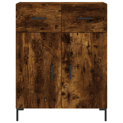 Högskåp rökfärgad ek 69,5x34x180 cm konstruerat trä