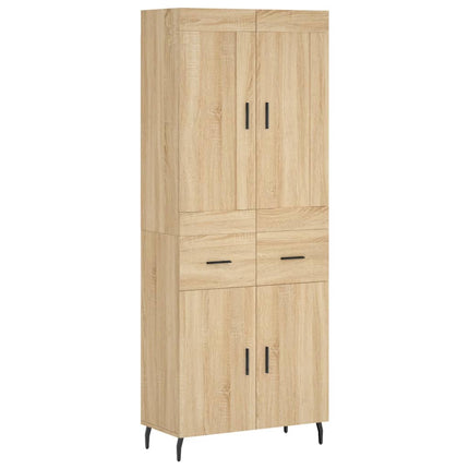 Högskåp sonoma-ek 69,5x34x180 cm konstruerat trä