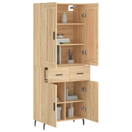 Högskåp sonoma-ek 69,5x34x180 cm konstruerat trä
