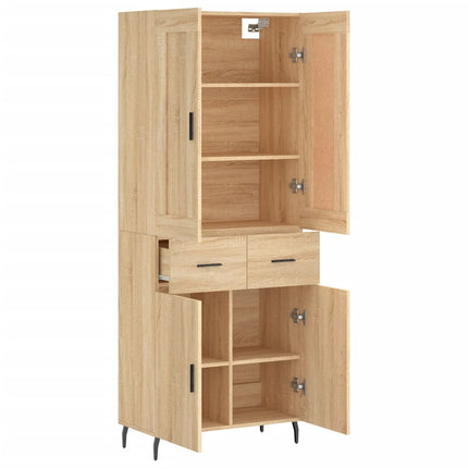 Högskåp sonoma-ek 69,5x34x180 cm konstruerat trä