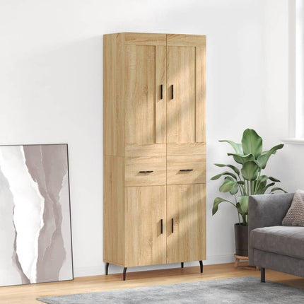 Högskåp sonoma-ek 69,5x34x180 cm konstruerat trä