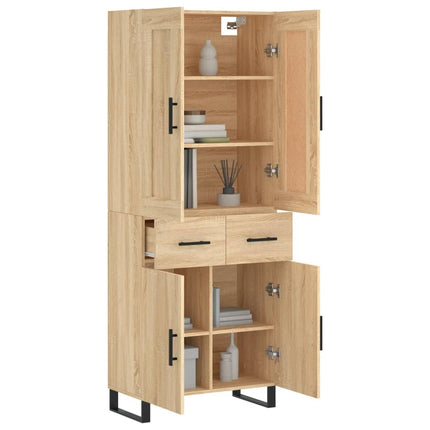 Högskåp sonoma-ek 69,5x34x180 cm konstruerat trä