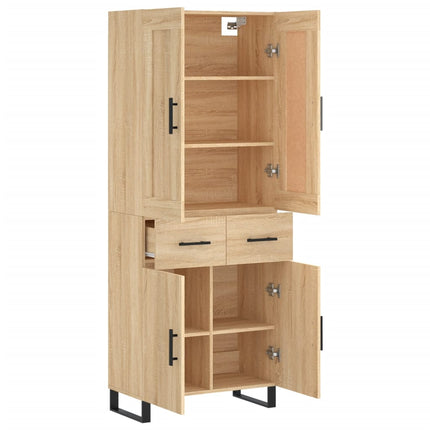 Högskåp sonoma-ek 69,5x34x180 cm konstruerat trä