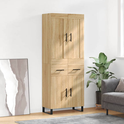 Högskåp sonoma-ek 69,5x34x180 cm konstruerat trä