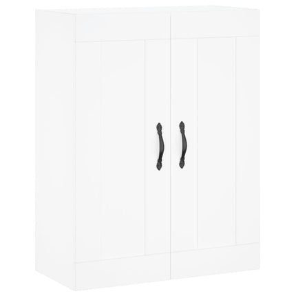 Högskåp vit 69,5x34x180 cm konstruerat trä