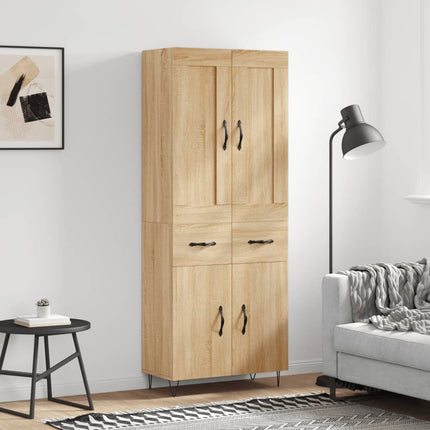 Högskåp sonoma-ek 69,5x34x180 cm konstruerat trä