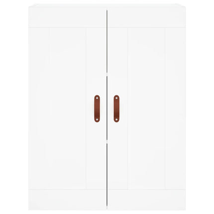 Högskåp vit 69,5x34x180 cm konstruerat trä